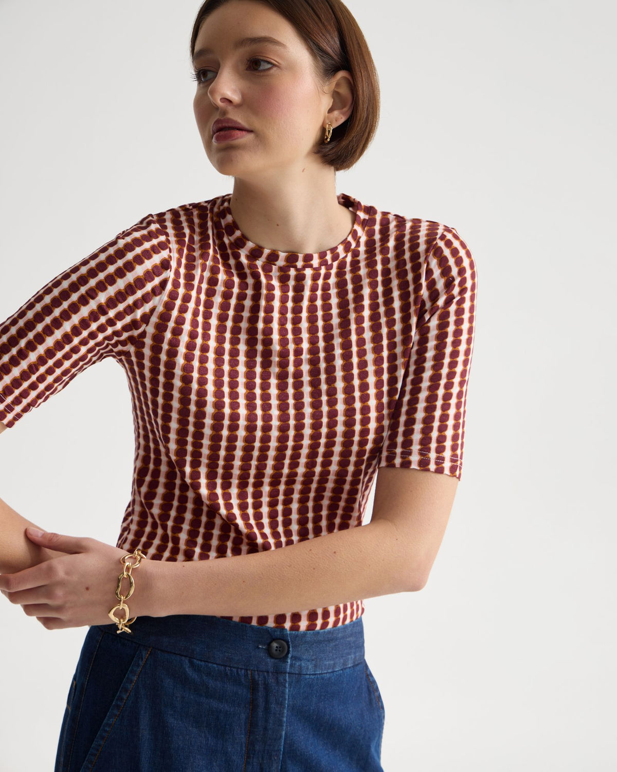 Imogen Printed Jersey Top WOMENS TOPS