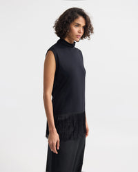 Cassie Stretch Fringe Trim Top WOMENS TOPS