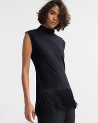 Cassie Stretch Fringe Trim Top WOMENS TOPS