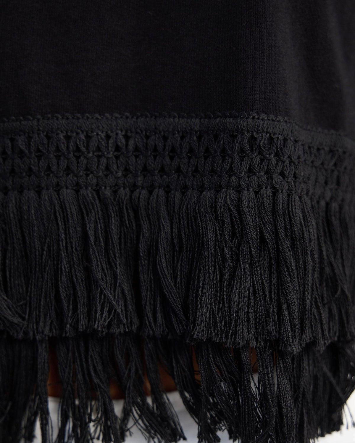Bria Cotton Fringe Trim T-Shirt WOMENS TOPS