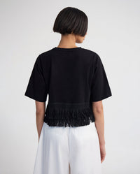 Bria Cotton Fringe Trim T-Shirt WOMENS TOPS