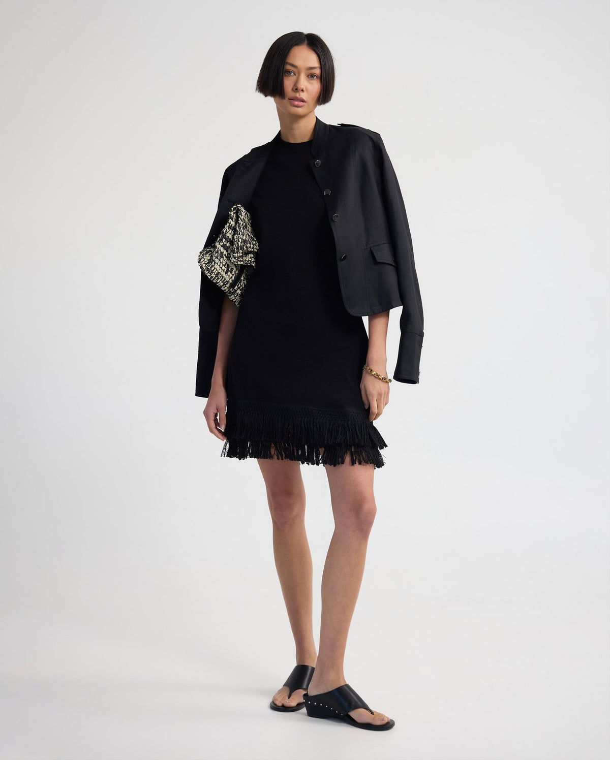 Bella Knit Dress With Fringe Trim WOMENS TOPS