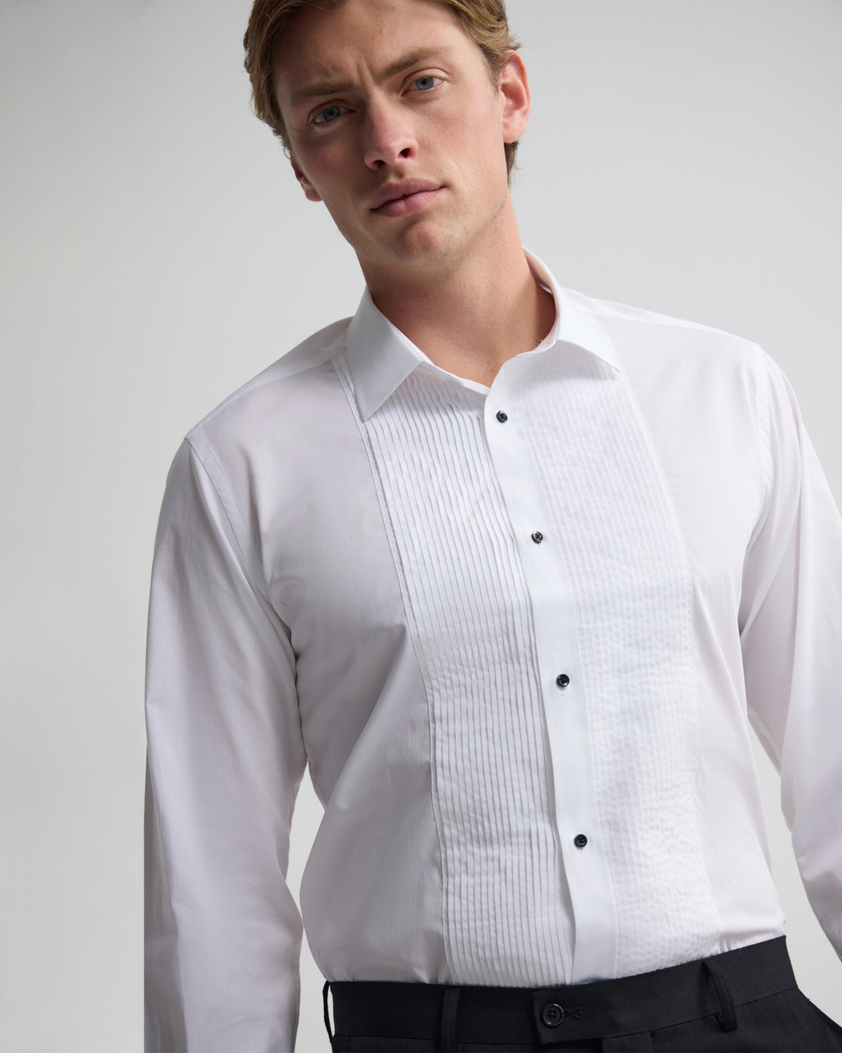 Dinner Shirt With Front Pleats