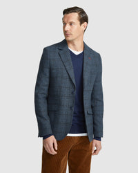 BLAKE WOOL BLEND CHECK BLAZER MENS JACKETS AND COATS