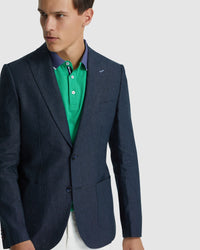 MILTON LINEN BLAZER WITH PEAK LAPEL - AVAILABLE ~ 1-2 weeks MENS JACKETS AND COATS