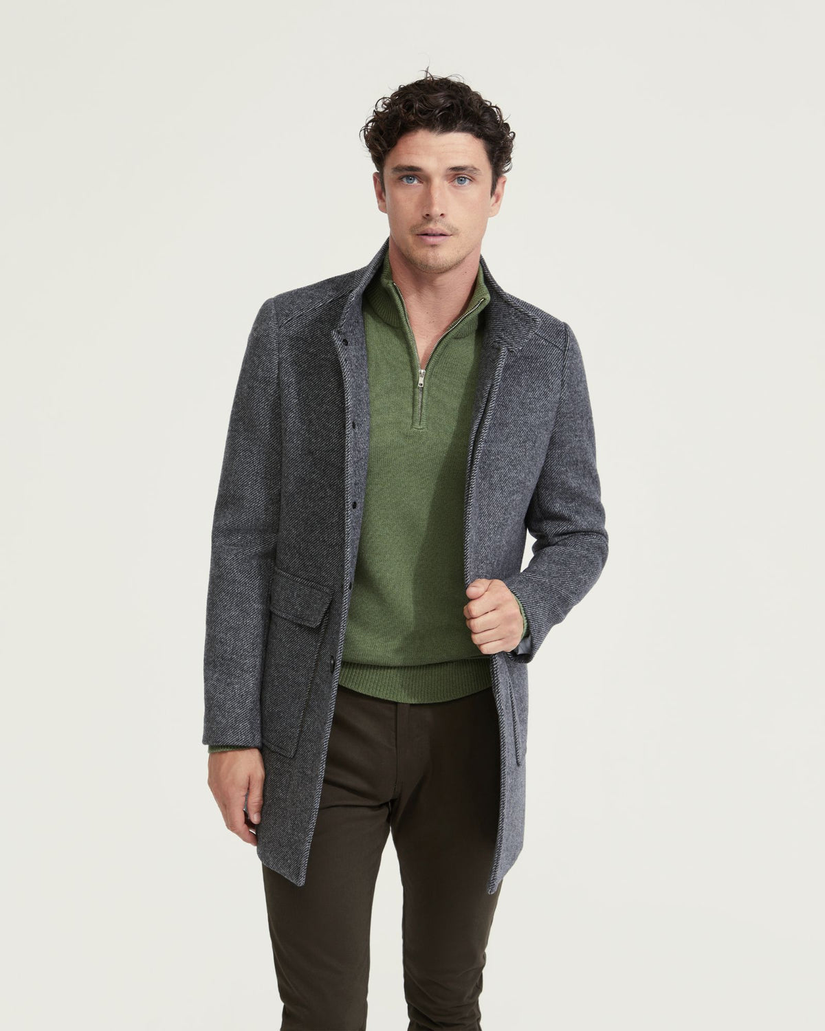 Wilson Wool Blend Twill Overcoat