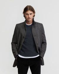 DUNBAR HERRINGBONE WOOL RICH COAT MENS JACKETS AND COATS