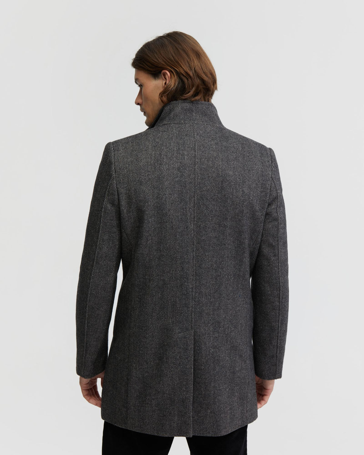 DUNBAR HERRINGBONE WOOL RICH COAT MENS JACKETS AND COATS