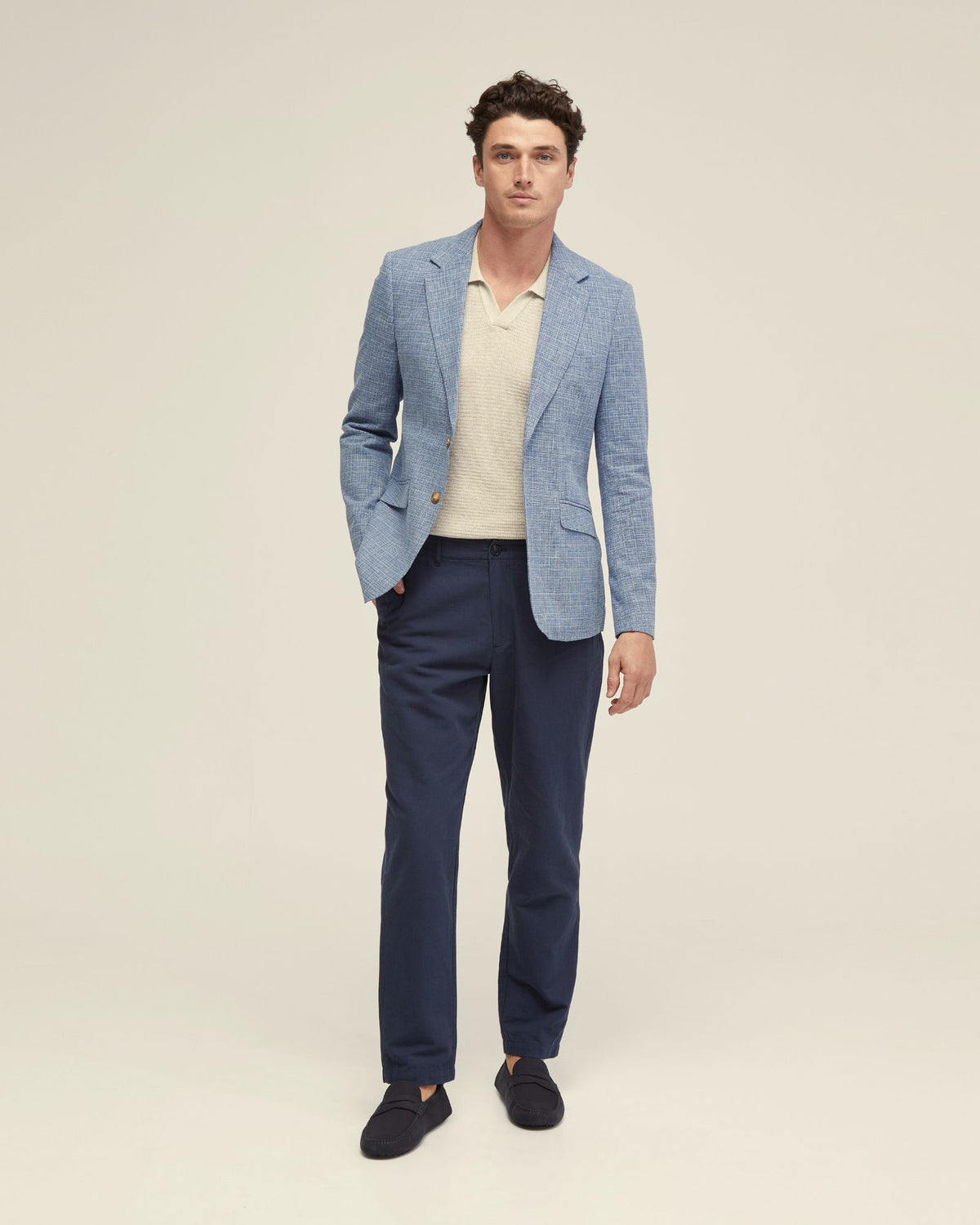 Blake Linen Blend Blazer – Slim-Fit, Breathable Fabric, Textured