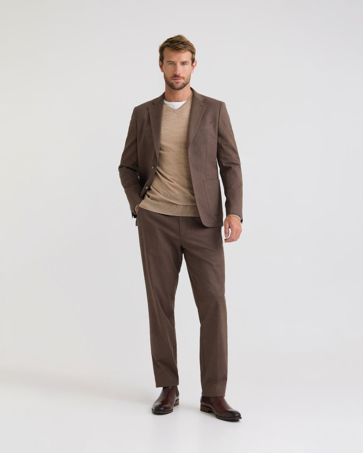 Marlo Herringbone Cotton Trousers MENS TROUSERS