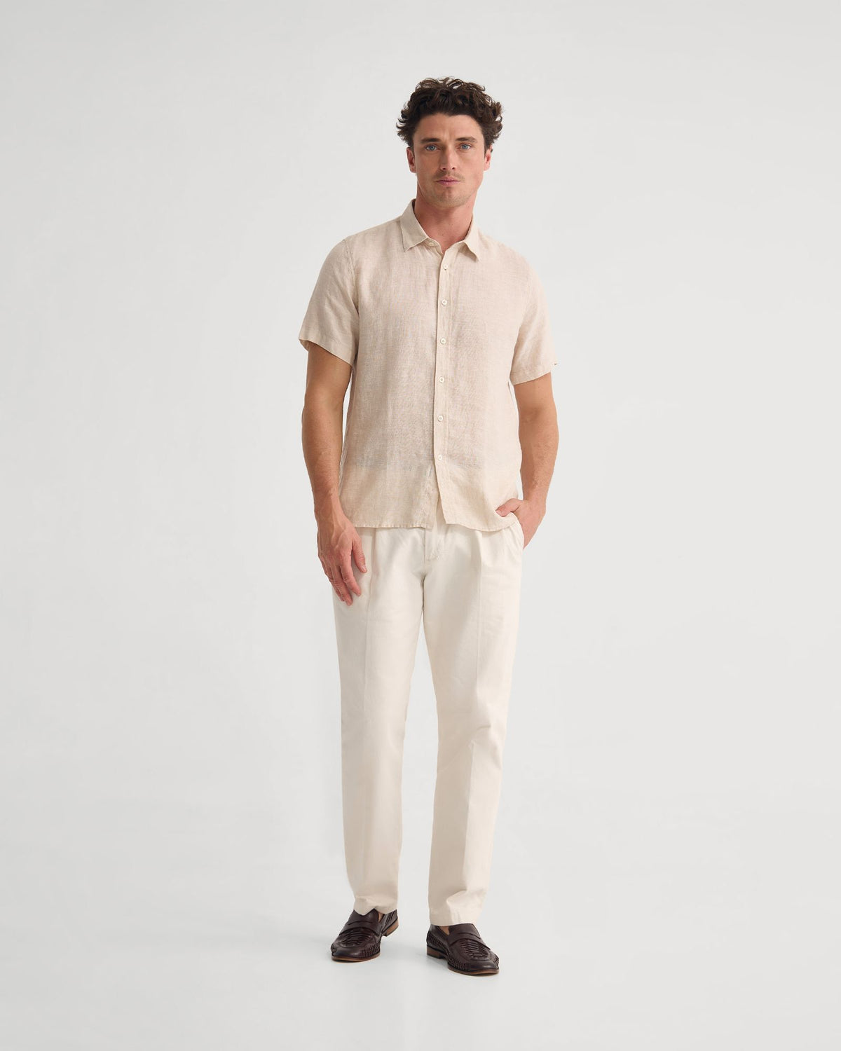 Leyton Organic Linen Shirt - Short Sleeve MENS SHIRTS