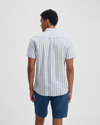 Leyton Short Sleeve Stripe Linen Shirt MENS SHIRTS