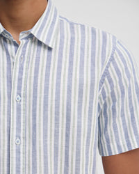 Leyton Short Sleeve Stripe Linen Shirt MENS SHIRTS