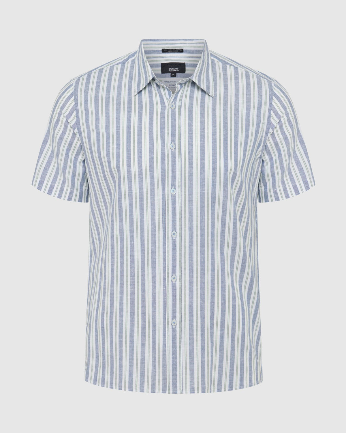 Leyton Short Sleeve Stripe Linen Shirt MENS SHIRTS