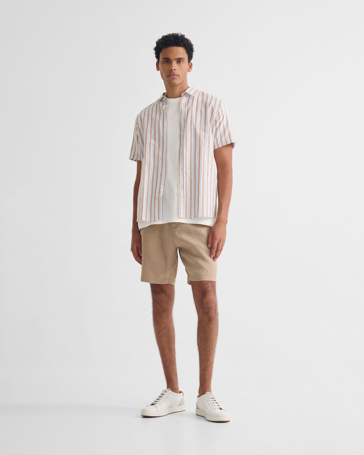 Leyton Short Sleeve Stripe Linen Shirt MENS SHIRTS