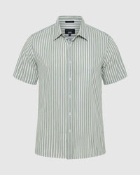 Leyton Short Sleeve Stripe Linen Shirt MENS SHIRTS