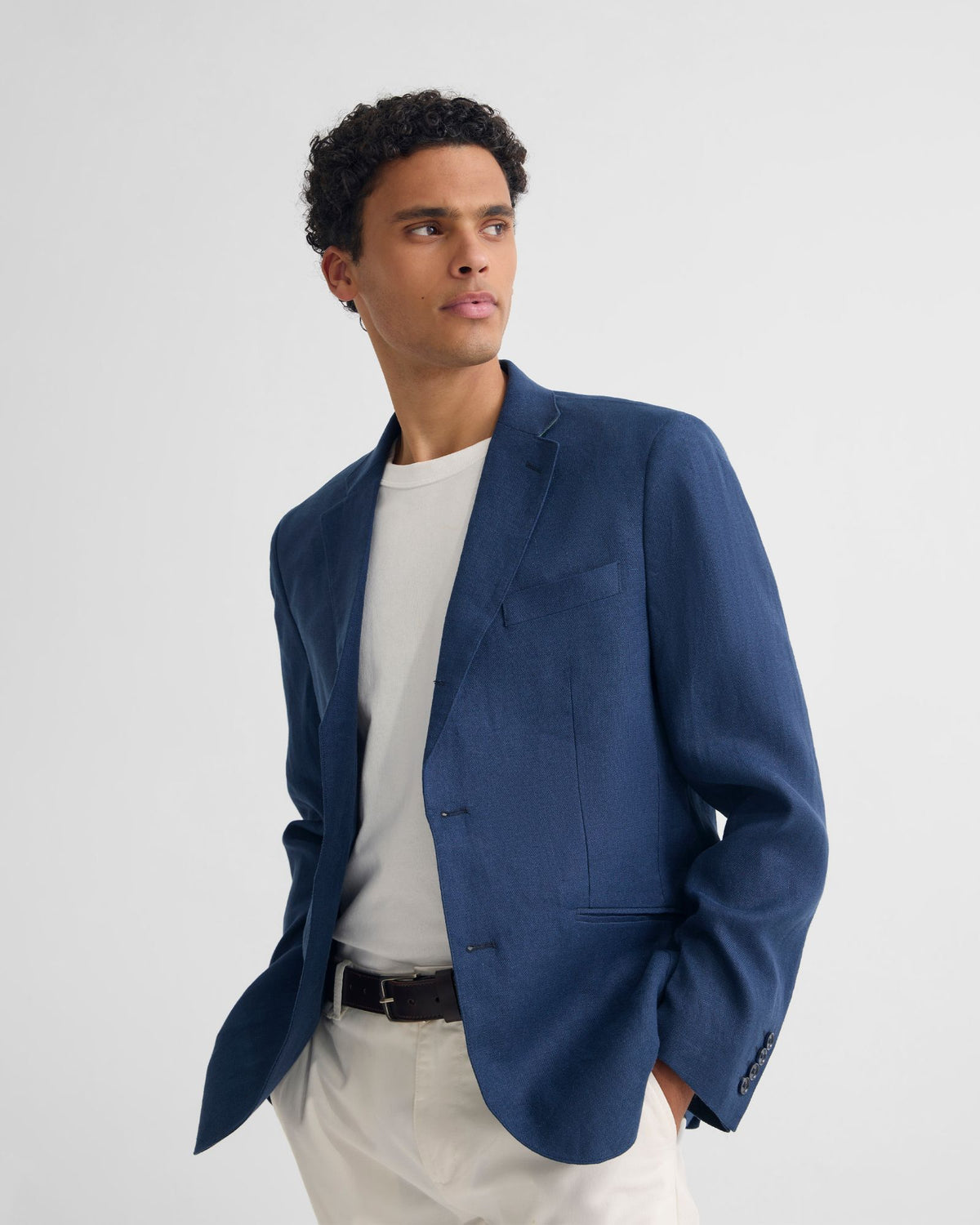 3 Button Linen Milton Blazer MENS JACKETS AND COATS