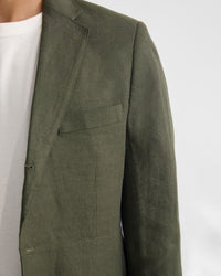 3 Button Linen Milton Blazer MENS JACKETS AND COATS