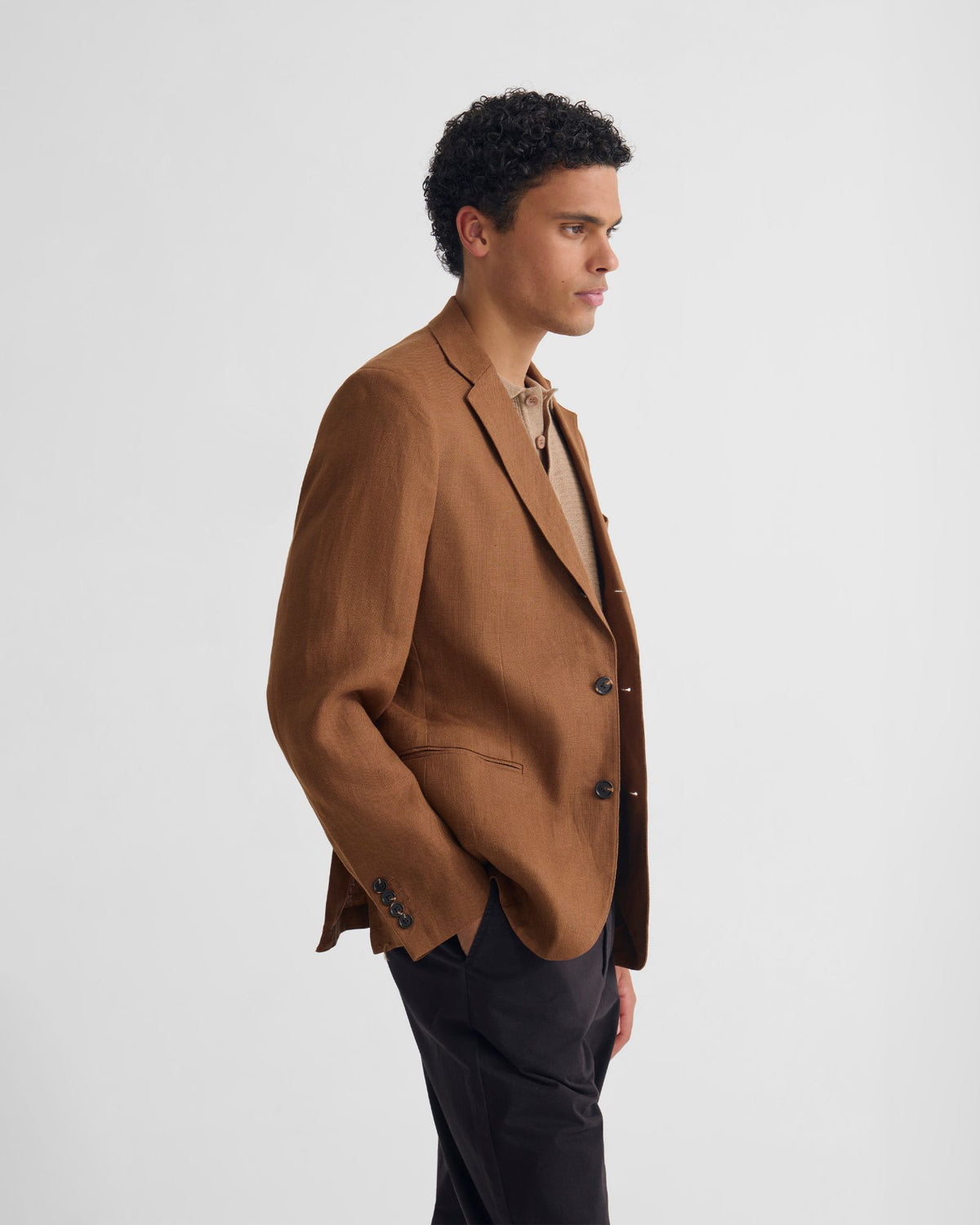 3 Button Linen Milton Blazer MENS JACKETS AND COATS