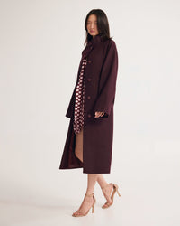 Edi Checked Funnel Collar Coat WOMENS SUITS JKTS COATS