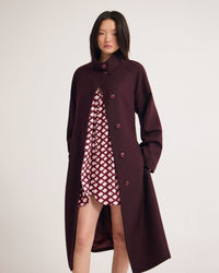 Edi Checked Funnel Collar Coat WOMENS SUITS JKTS COATS