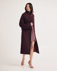 Edi Checked Funnel Collar Coat WOMENS SUITS JKTS COATS
