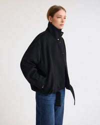 Emma Wool Blend Funnel Trim Jacket