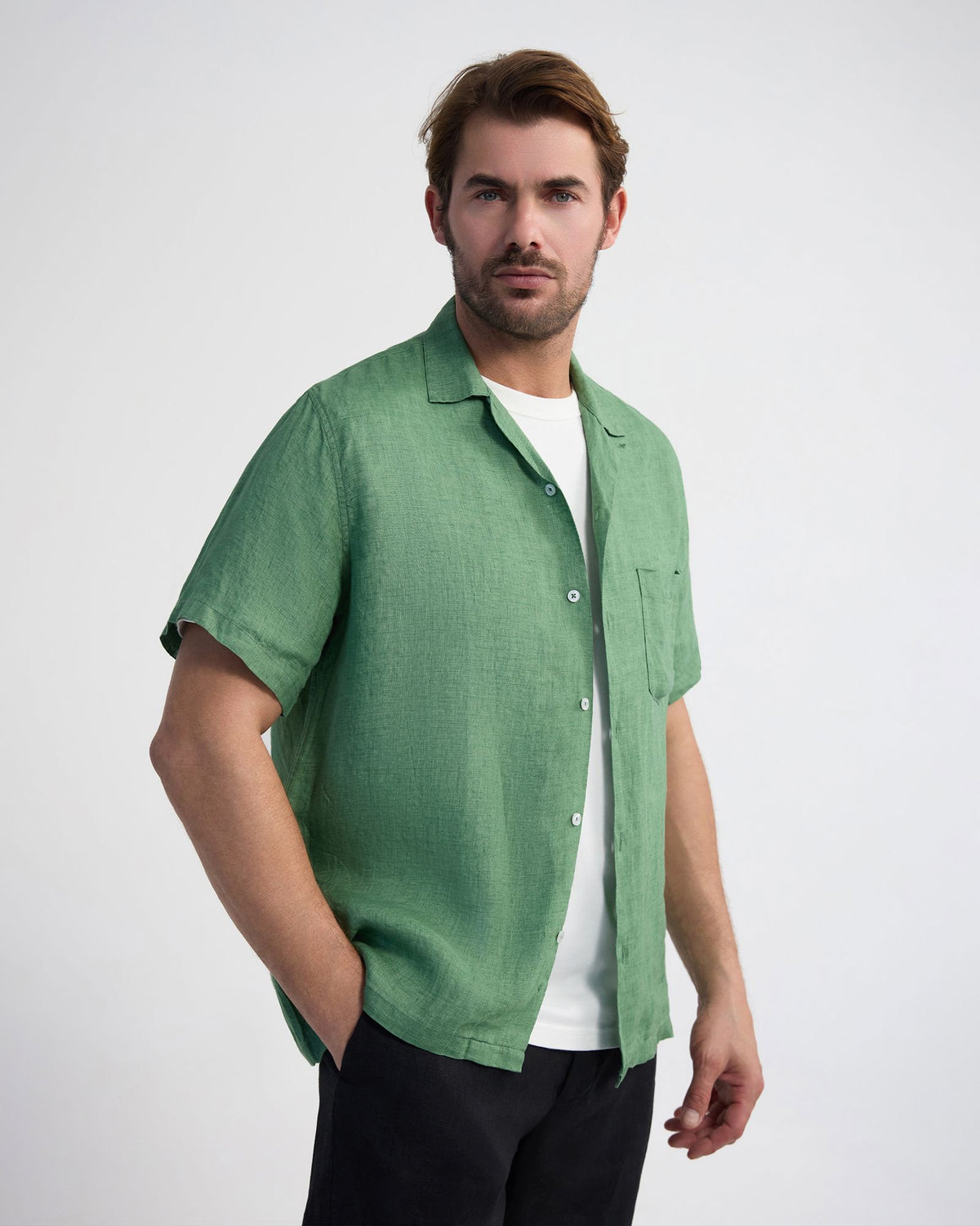 Griffin Delave Linen Short Sleeve Shirt MENS SHIRTS
