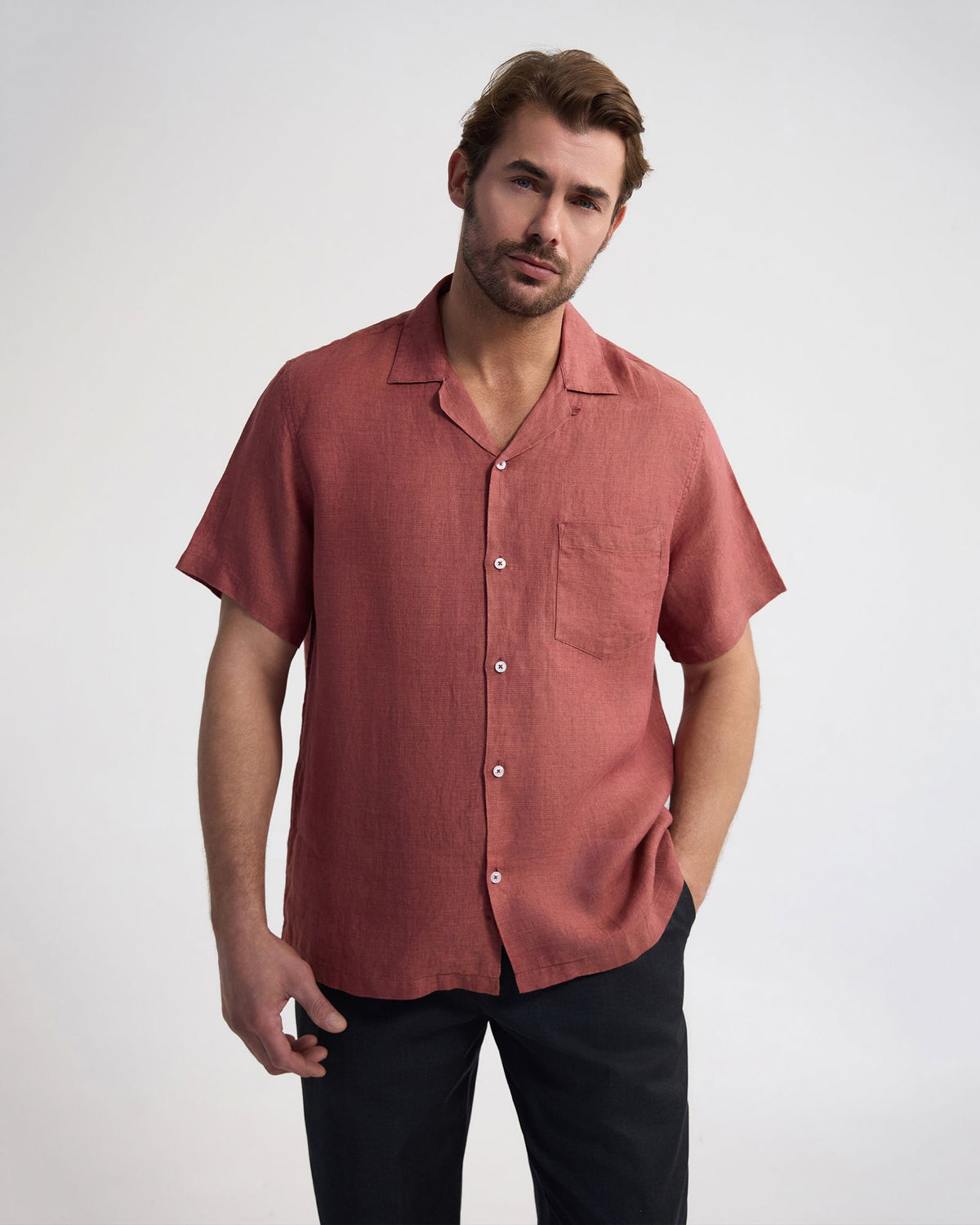 Griffin Delave Linen Short Sleeve Shirt MENS SHIRTS
