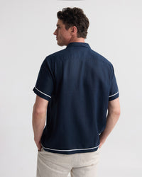 Cooper Short Sleeve French Linen Piping Shirt MENS SHIRTS