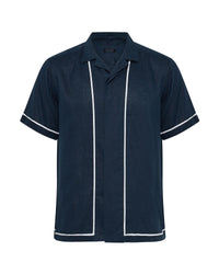 Cooper Short Sleeve French Linen Piping Shirt MENS SHIRTS