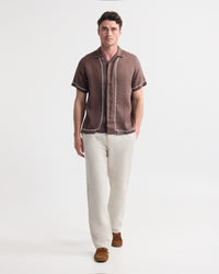 Cooper Short Sleeve French Linen Piping Shirt MENS SHIRTS