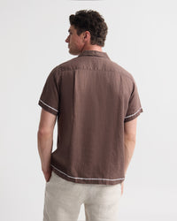 Cooper Short Sleeve French Linen Piping Shirt MENS SHIRTS