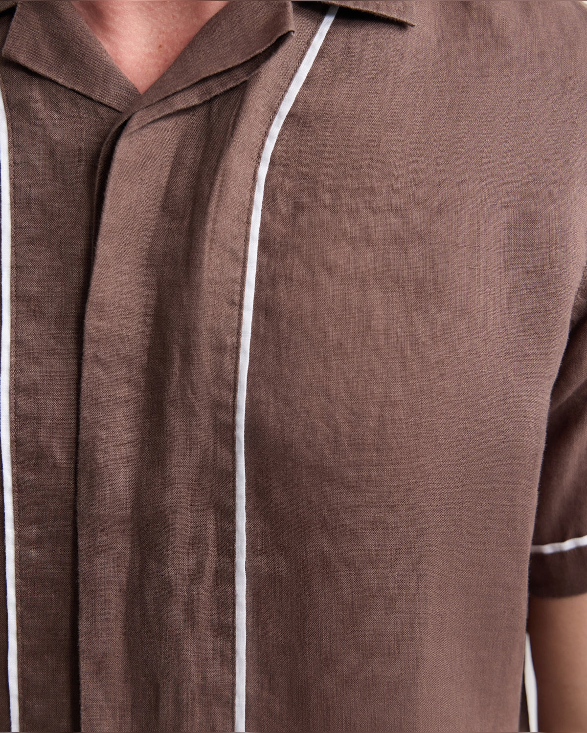 Cooper Short Sleeve French Linen Piping Shirt MENS SHIRTS