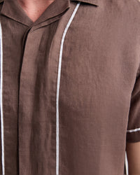 Cooper Short Sleeve French Linen Piping Shirt MENS SHIRTS