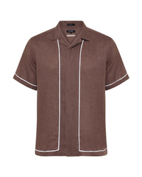 Cooper Short Sleeve French Linen Piping Shirt MENS SHIRTS