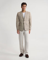Milton Linen Cotton Check Blazer