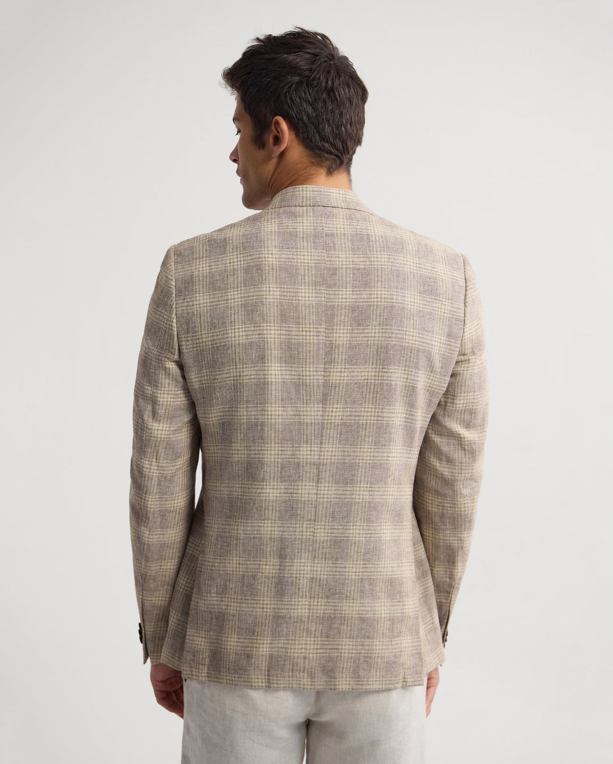 Milton Linen Cotton Check Blazer