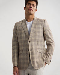 Milton Linen Cotton Check Blazer