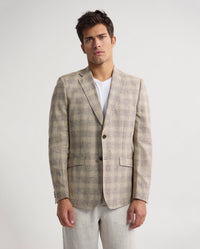 Milton Linen Cotton Check Blazer