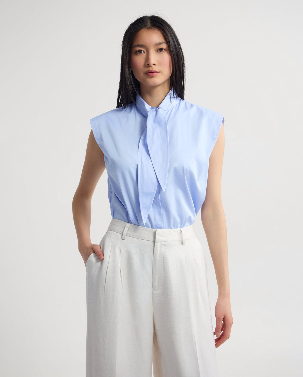 Suki Tie Collar Shirt
