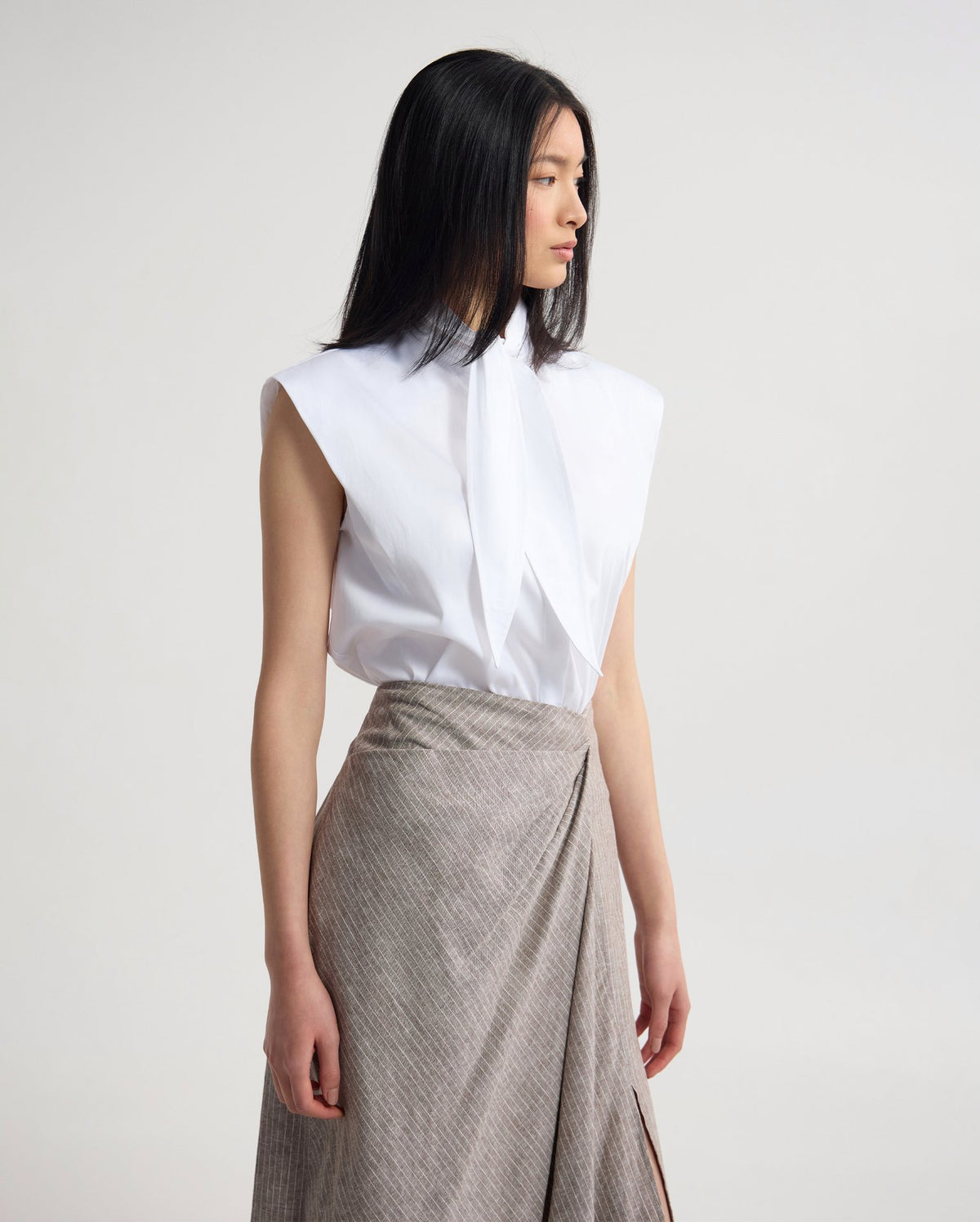 Suki Tie Collar Shirt