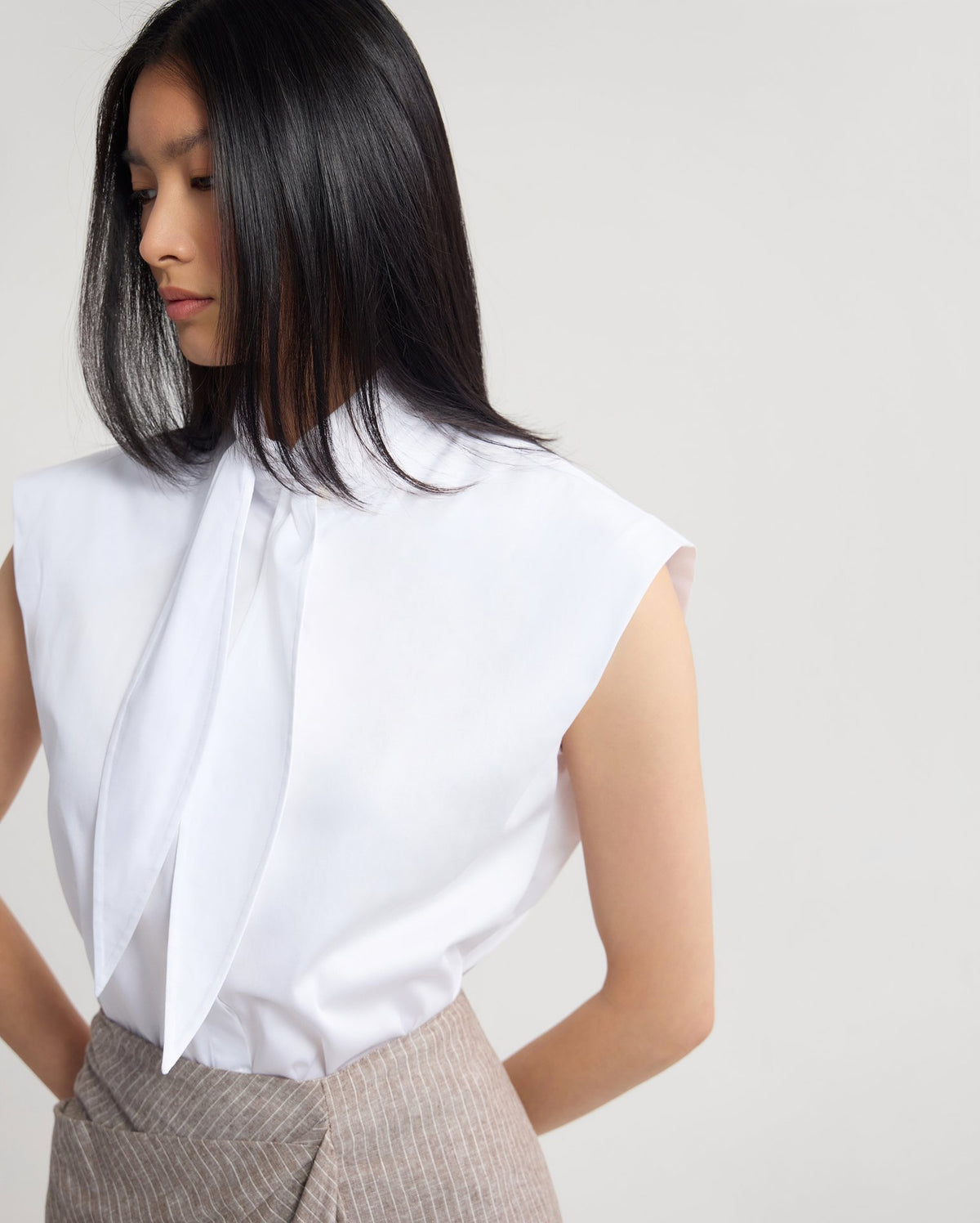 Suki Tie Collar Shirt
