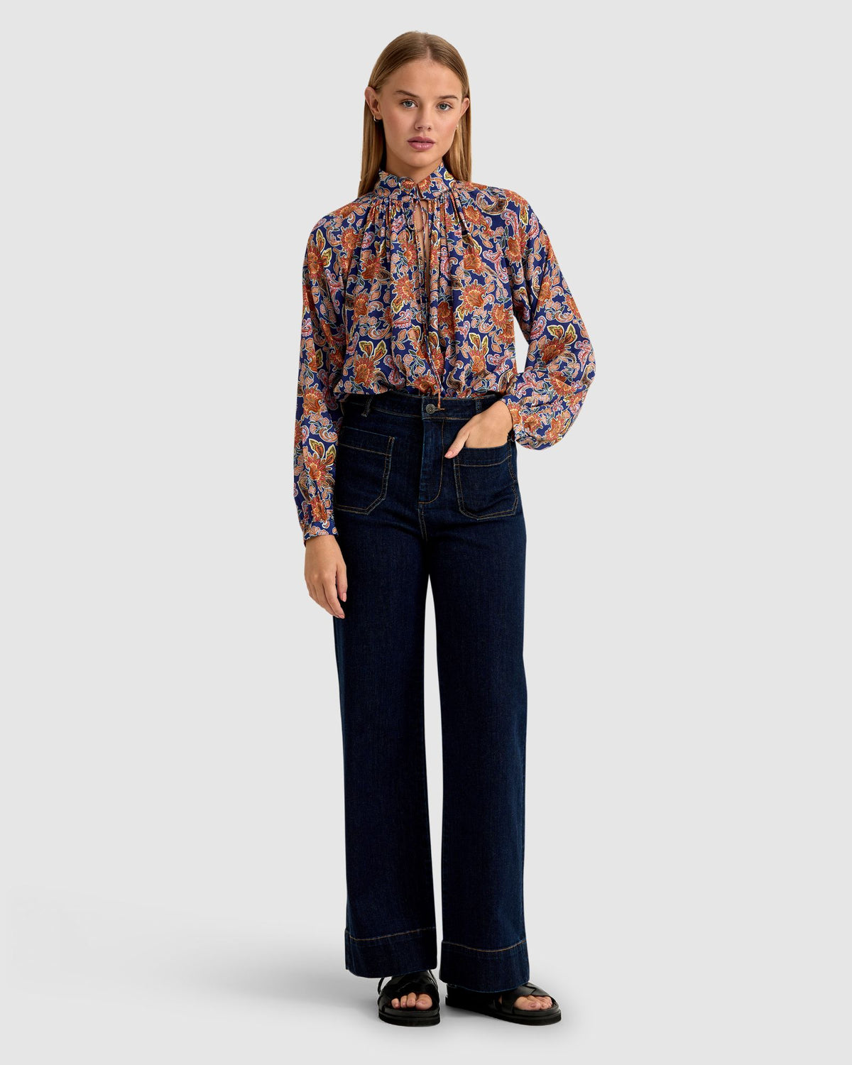 SANDY FLORAL PRINT BLOUSE WOMENS TOPS