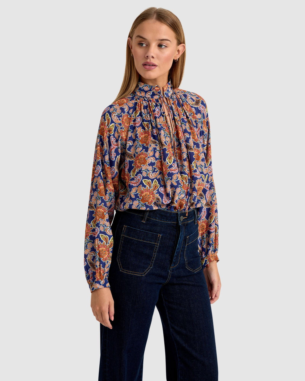 SANDY FLORAL PRINT BLOUSE WOMENS TOPS