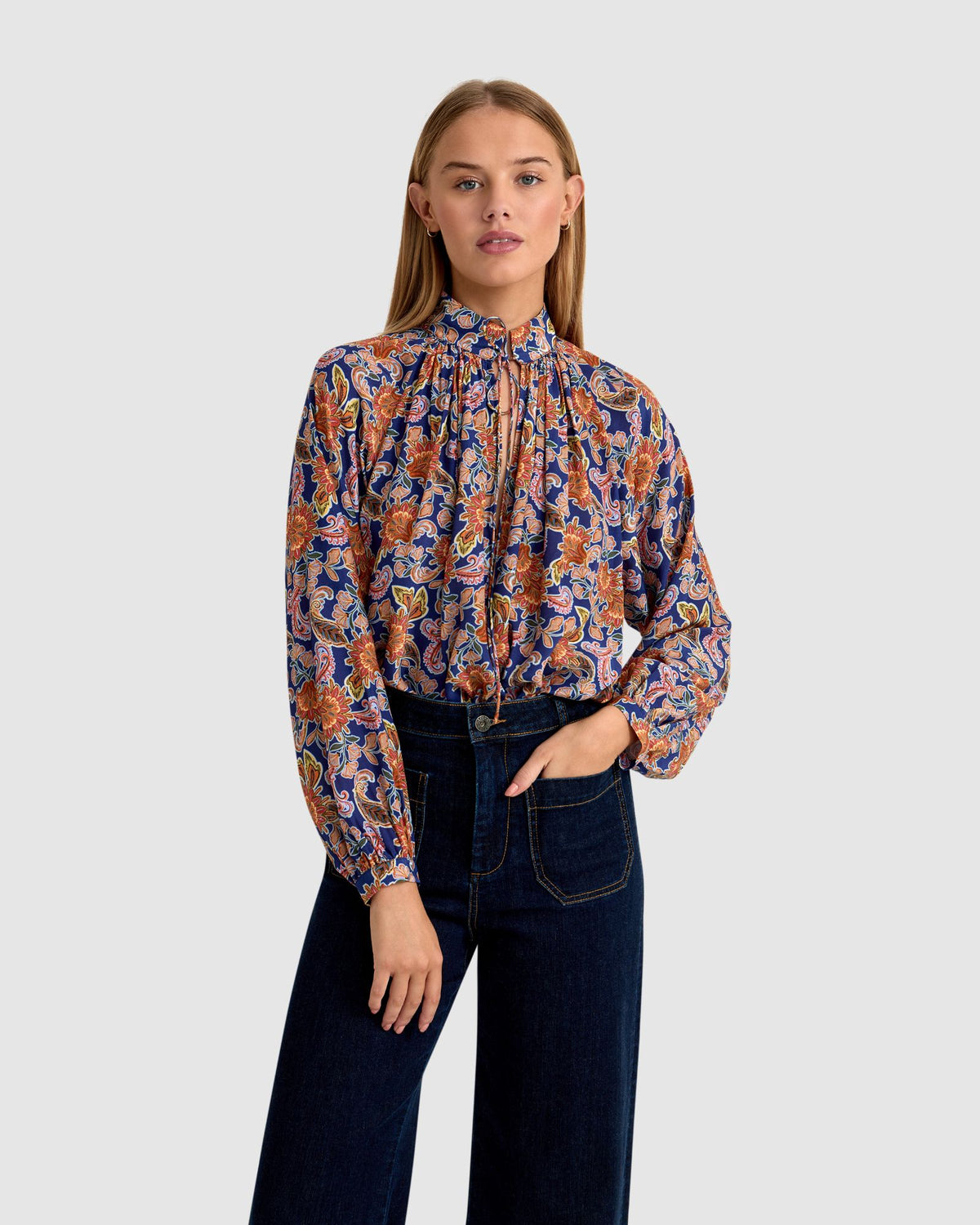SANDY FLORAL PRINT BLOUSE WOMENS TOPS