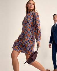 CORELIA FLORAL PRINT LONG SLEEVE DRESS WOMENS DRESSES