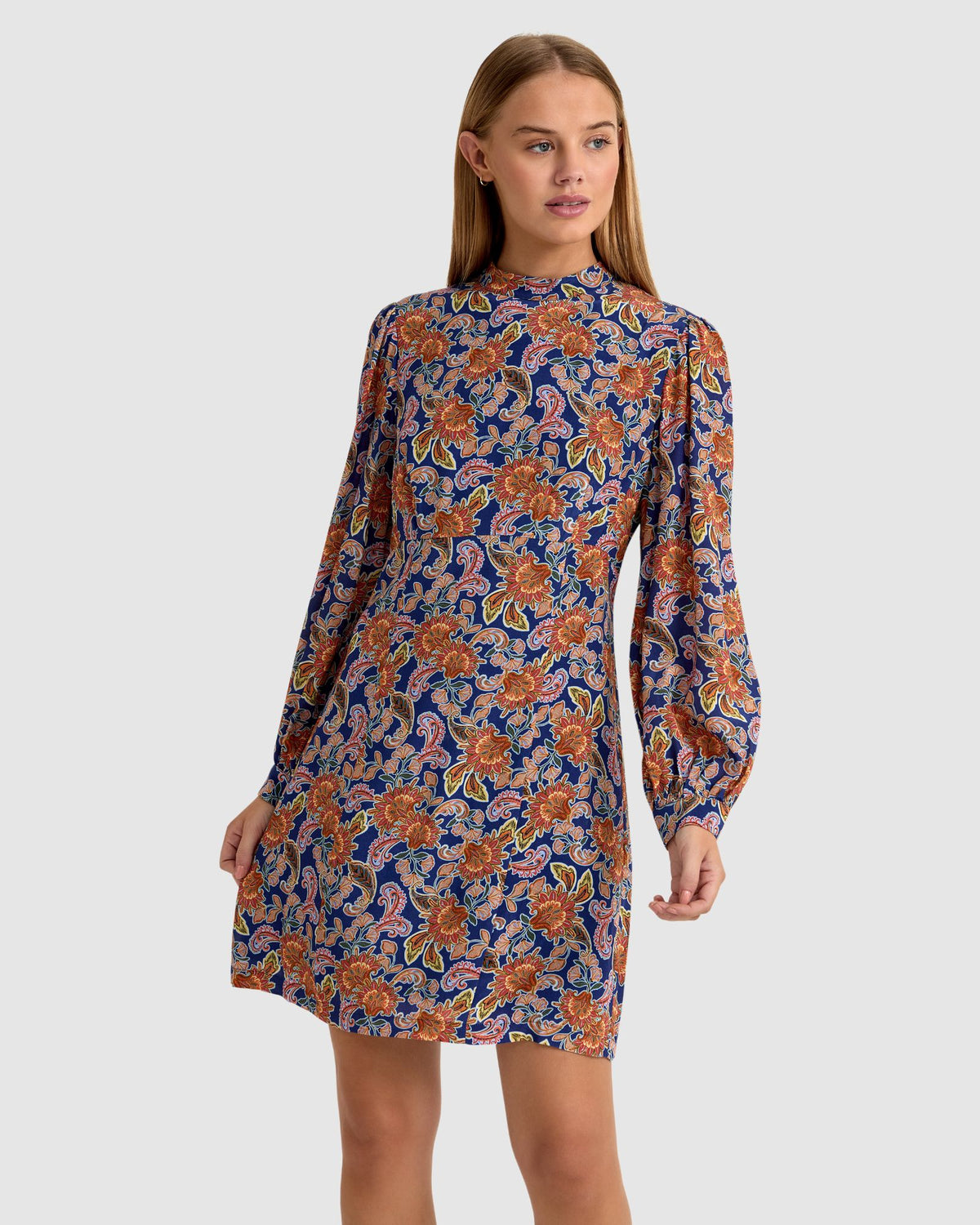 CORELIA FLORAL PRINT LONG SLEEVE DRESS WOMENS DRESSES