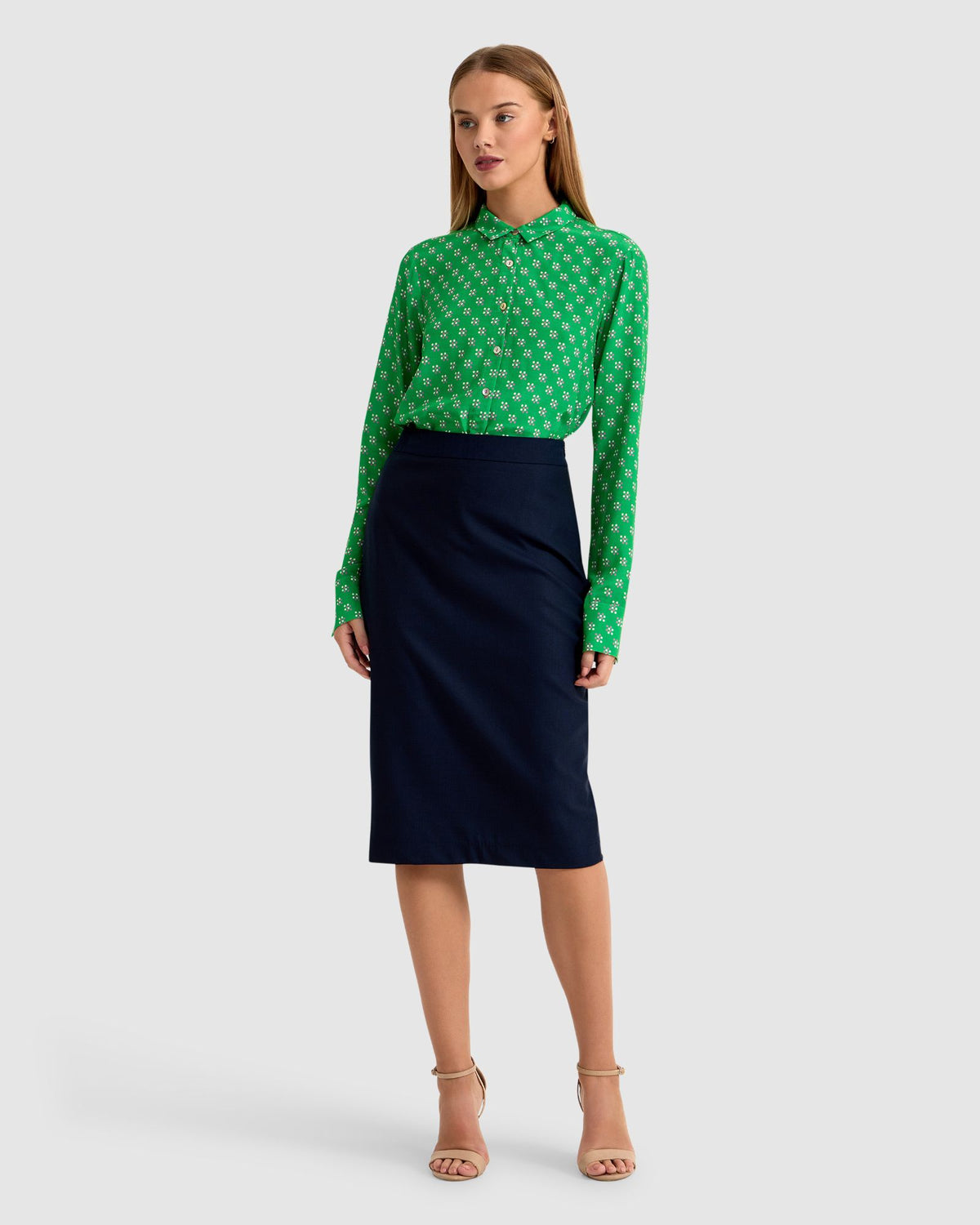 POPPY DOT PRINT BLOUSE WOMENS SHIRTS