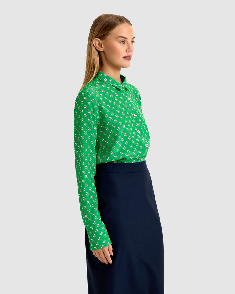 POPPY DOT PRINT BLOUSE WOMENS SHIRTS